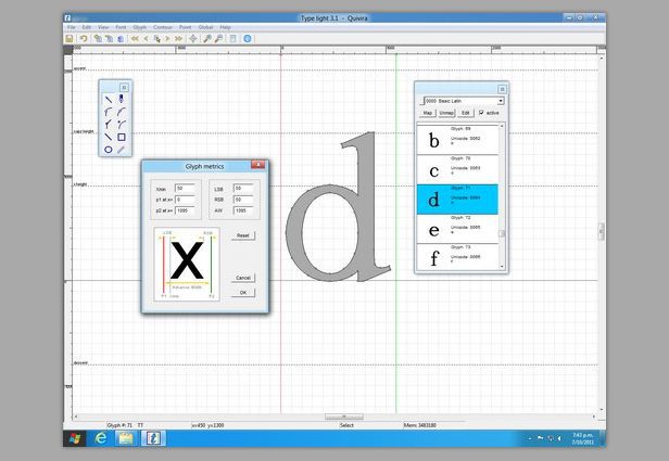 Font editing and design tools in multimedia